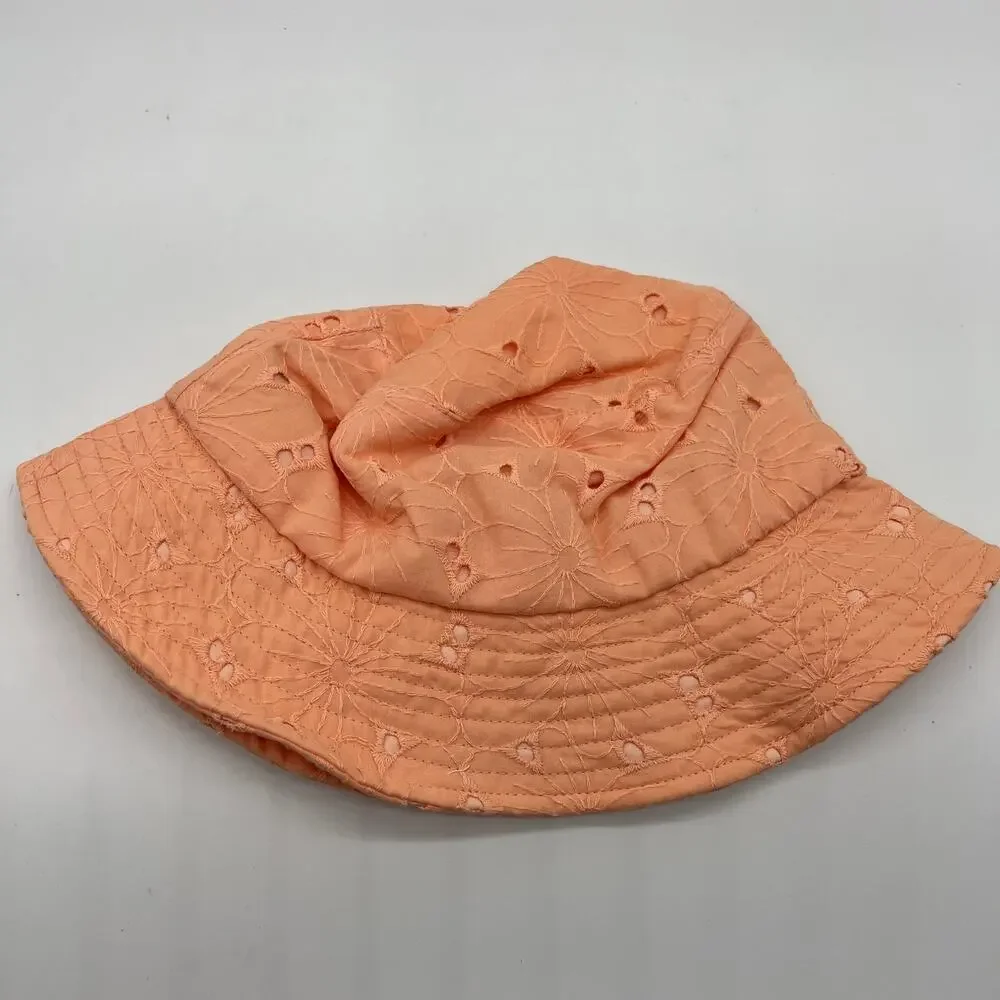 Isaac Mizrahi Live! Eyelet Bucket Hat Peach, One Size